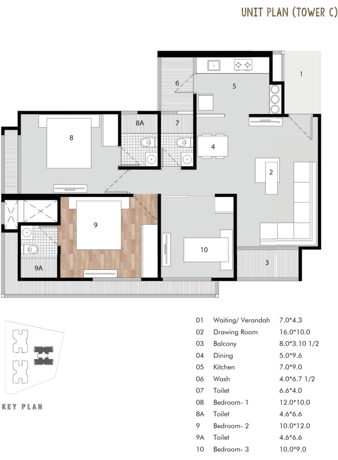 3 BHK 1550 Sq. Ft. Residential Flat / Appartment for Sell in Shilaj Ahmedabad - Media 11